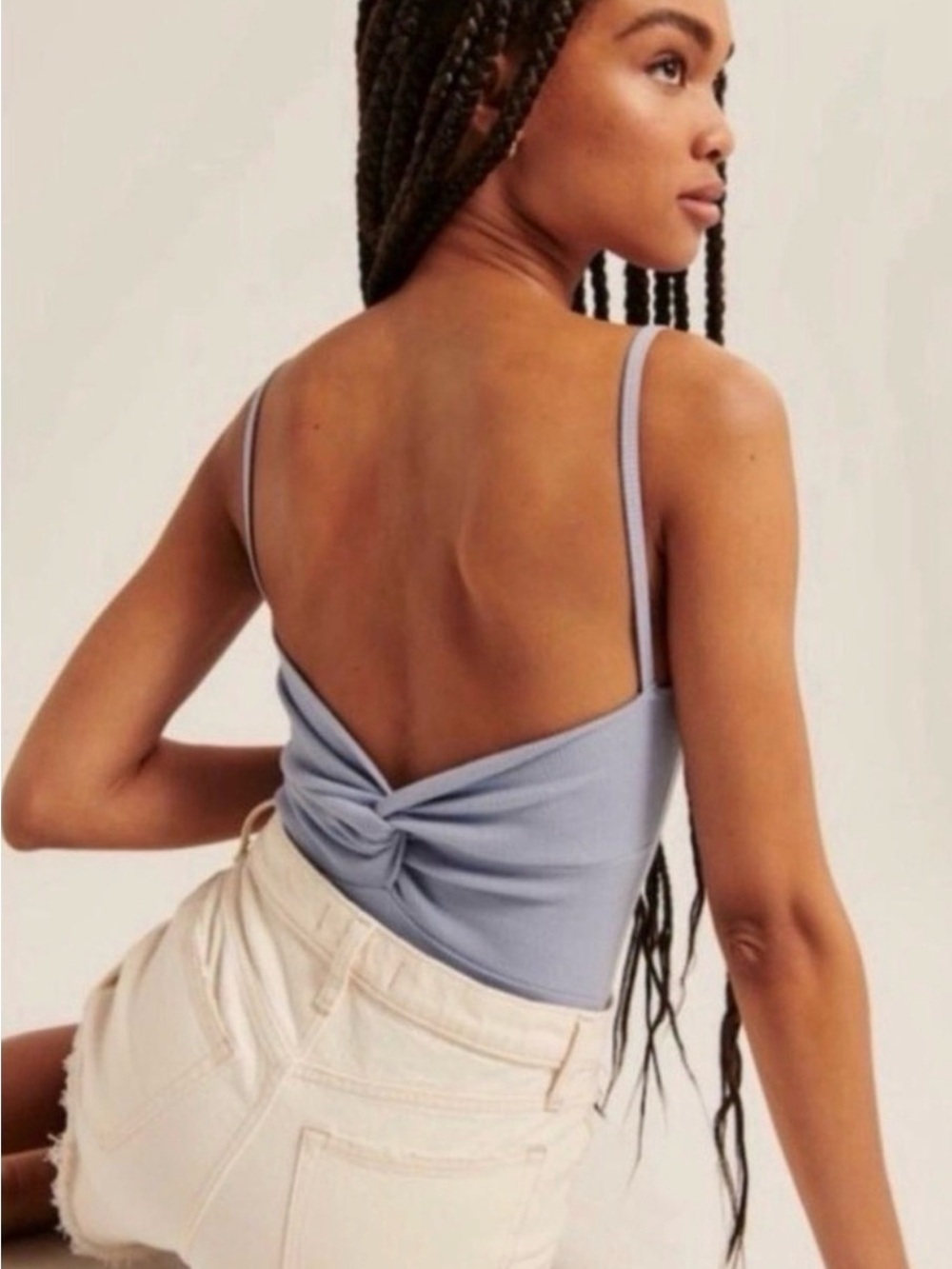 Abercrombie & Fitch Twist Back Bodysuit in Blue